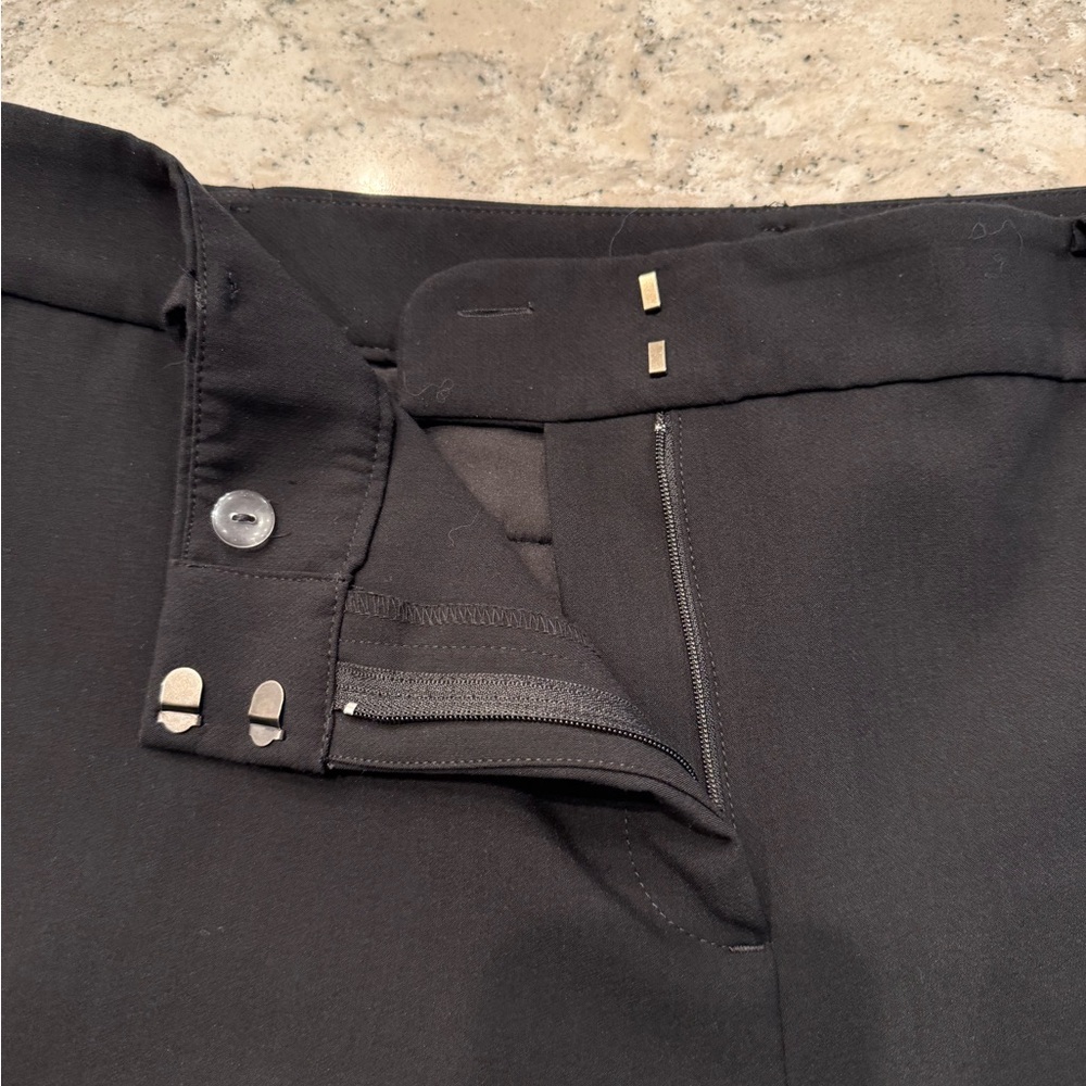 EUC Ann Taylor Factory Petite black flat front trousers, size 14P - Picture 2 of 4